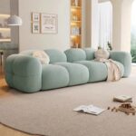 City Furniture Prith Velvet Cloud Sofa – Premium Cushioned Comfort | Brand-Registered Design | 3 Seater Sofa for Living Room