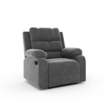 City Furniture - Solimo Perfect Loung Velvet Fabric | Single Seater Sofa Recliner | Manual Recliner