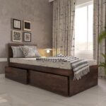 City Furniture Tribe Left with Headboard Engineered Wood Single Bed with Two Drawers